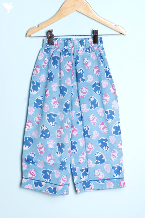 Cotton Boys Sleepwear Set In Block Print