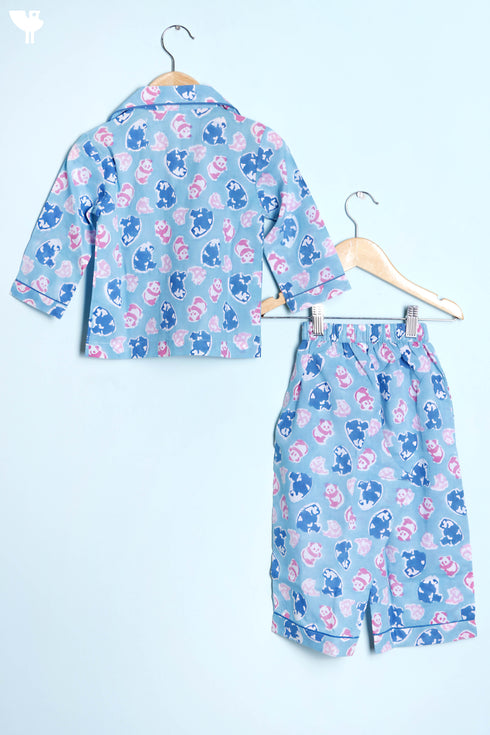 Cotton Boys Sleepwear Set In Block Print