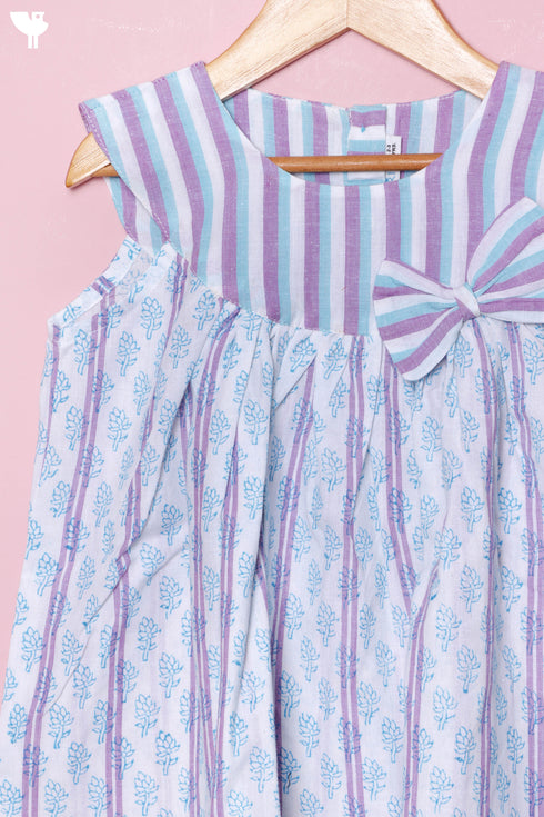 Khaadi Cotton Frock & Shorts Set In Block Print