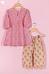 Cotton Girl’s Kurta and Pant Set In Block Print