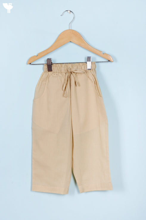 Cambric Cotton Orange Kurta Pajama Set With Vest