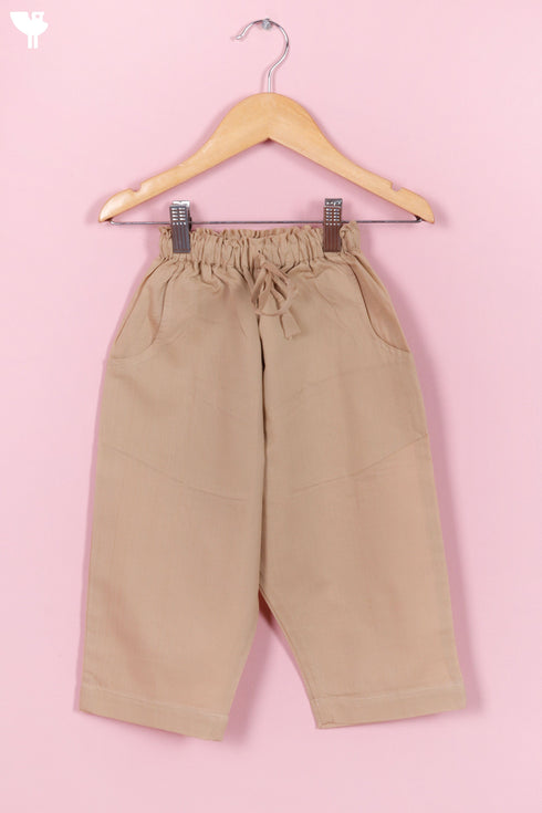 Chanderi Silk Girl’s Kurta and Pant Set In Block Print