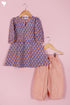 Cambric Cotton Royal Blue Peach Girls Kurta and Pant Set