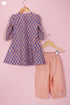 Cambric Cotton Royal Blue Peach Girls Kurta and Pant Set