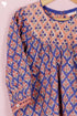 Cambric Cotton Orange Peach Blue Girls Top and Pant Set