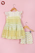 Mul Mul Cotton Girls Dress & Short Set in Floral Block Print
