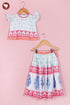 Mul Mul Cotton Girls Top & Skirt Set in Floral Block Print