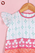 Mul Mul Cotton Girls Top & Skirt Set in Floral Block Print