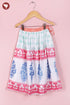 Mul Mul Cotton Girls Top & Skirt Set in Floral Block Print