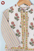 Cambric Cotton Boys Kurta Pyjama Set with Vest in Block Print