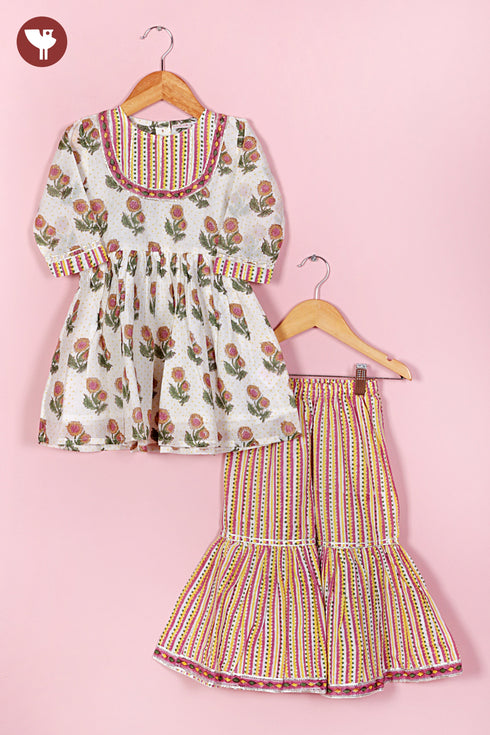 Mul Mul Cotton Girls Sharara Set