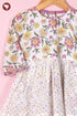 Mul Mul Cotton White Girls Top & Short Set in Floral Block Print