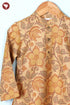 Tussar Cotton Boys Kurta Pyjama Set in Floral Block Print