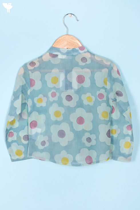 Mulmul Cotton Boys Shirt In Block Print