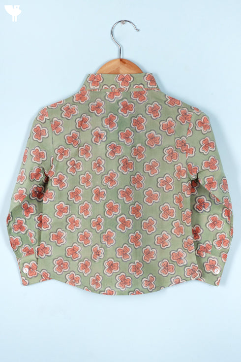 Cambric Cotton Sage Green Boys Shirt