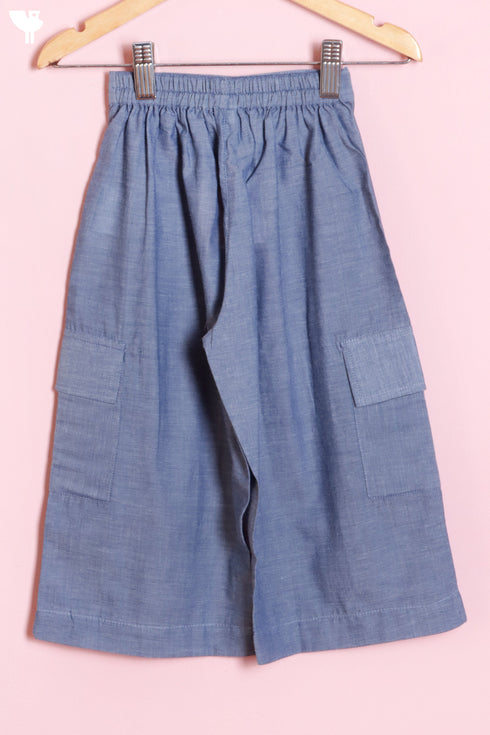 Cambric Cotton Blue Girls Pant