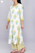 Cotton Kurta Pant Set With Kota Dupatta In Floral Block Print