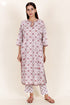 Bizzy Lizzy Kurta And Pant Set With Chiffon Dupatta In Block Print