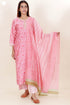 Chanderi Silk Kurta Pant And Dupatta Set With Gota Patti