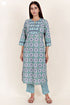 Bizzy Lizzy Kurta And Pant Set With Kota Dupatta In Block Print