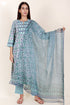 Bizzy Lizzy Kurta And Pant Set With Kota Dupatta In Block Print