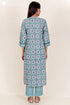 Bizzy Lizzy Kurta And Pant Set With Kota Dupatta In Block Print