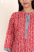 Cambric Cotton Kurta And Pant Set With Kota Dupatta In Block Print