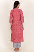 Cambric Cotton Kurta And Pant Set With Kota Dupatta In Block Print