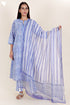 Cambric Cotton Kurta And Pant Set With Kota Dupatta In Block Print