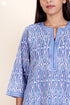 Cambric Cotton Kurta And Pant Set With Kota Dupatta In Block Print