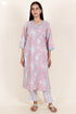 Cotton Kurta And Pant Set With Kota Dupatta In Block Print