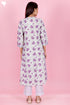 Cambric Cotton Kurta And Pant Set With Kota Dupatta In Block Print