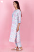 Cambric Cotton Kurta And Pant Set With Kota Dupatta In Block Print