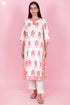Cotton Kurta And Pant Set With Kota Dupatta In Block Print