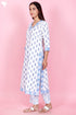 Cambric Cotton Kurta And Pant Set With Kota Dupatta In Block Print