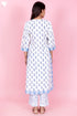 Cambric Cotton Kurta And Pant Set With Kota Dupatta In Block Print