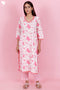 Cotton Kurta And Pant Set With Kota Dupatta In Block Print