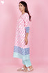 Cambric Cotton Kurta And Pant Set With Kota Dupatta In Block Print