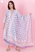 Cotton Kurta And Pant Set With Kota Dupatta In Block Print