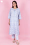 Cambric Cotton Kurta And Pant Set With Kota Dupatta In Block Print