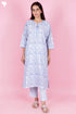 Cambric Cotton Kurta And Pant Set With Kota Dupatta In Block Print