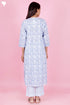 Cambric Cotton Kurta And Pant Set With Kota Dupatta In Block Print