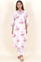 Bizzy Lizzy Cotton Kurta Pant Set With Chiffon Dupatta In Block Print