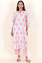 Bizzy Lizzy Kurta Pant Set With Chiffon Dupatta In Block Print