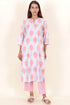 Bizzy Lizzy Kurta Pant Set With Chiffon Dupatta In Block Print