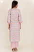 Bizzy Lizzy Cotton Kurta Pant Set With Chiffon Dupatta In Block Print