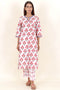 Cotton Kurta And Pant Set In Block Print