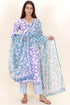 Khaadi Kurta Pant Set With Dupatta In Block Print