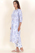 Terry Voile Kurta Pant Set With Dupatta In Block Print