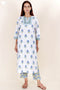 Cambric Cotton Kurta Pant Set With Dupatta In Block Print